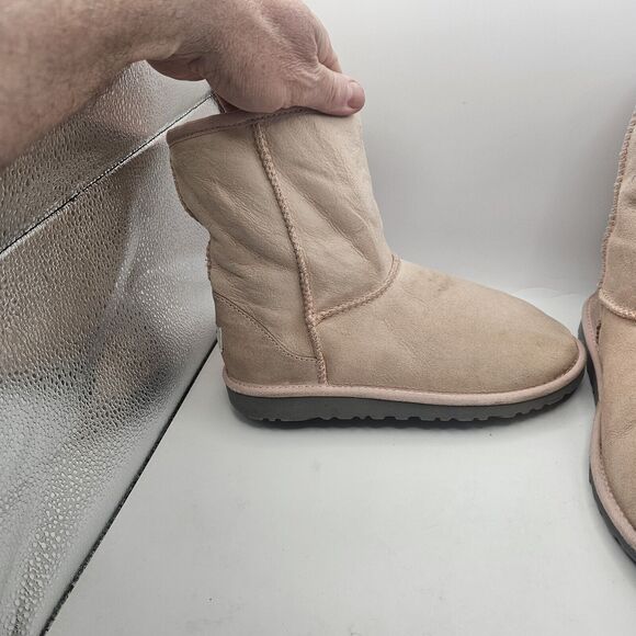 UGG Australia Bailey Bow II Pink Suede Shearling Line Boots Size US 5 - Picture 11 of 14